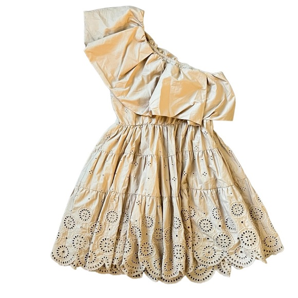 Abercrombie & Fitch Cream One Shoulder Dress - Picture 6 of 7